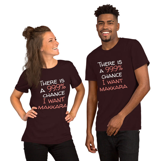 99.9 chance of makkara Finnish Food T-Shirt - alternate view - Very Finnish Problems