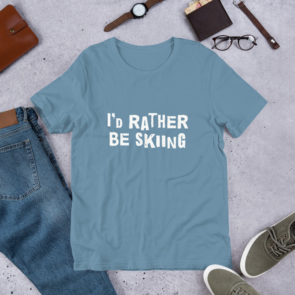I's rather be skiing Unisex T-Shirt - Finnish t-shirt from Very Finnish Problems