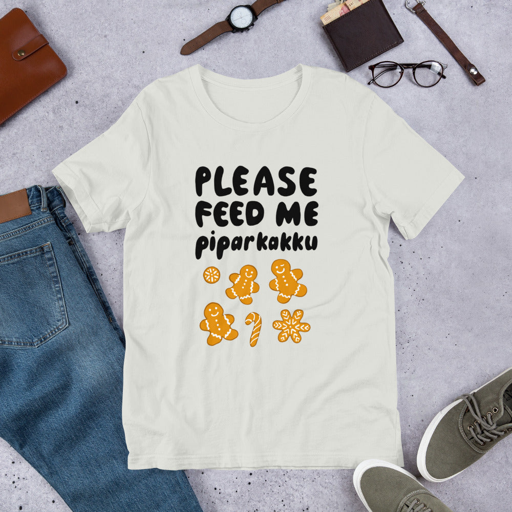 Feed me piparkakku Finnish Food T-Shirt - Finnish t-shirt from Very Finnish Problems