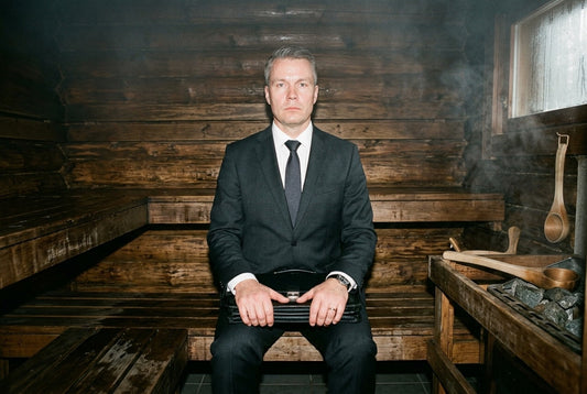 finnish businessman in a sauna
