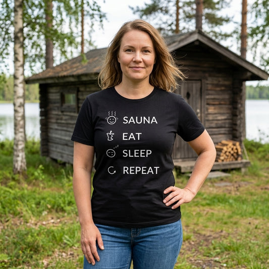 Sauna, Eat, Sleep, Repeat Finnish T-Shirt