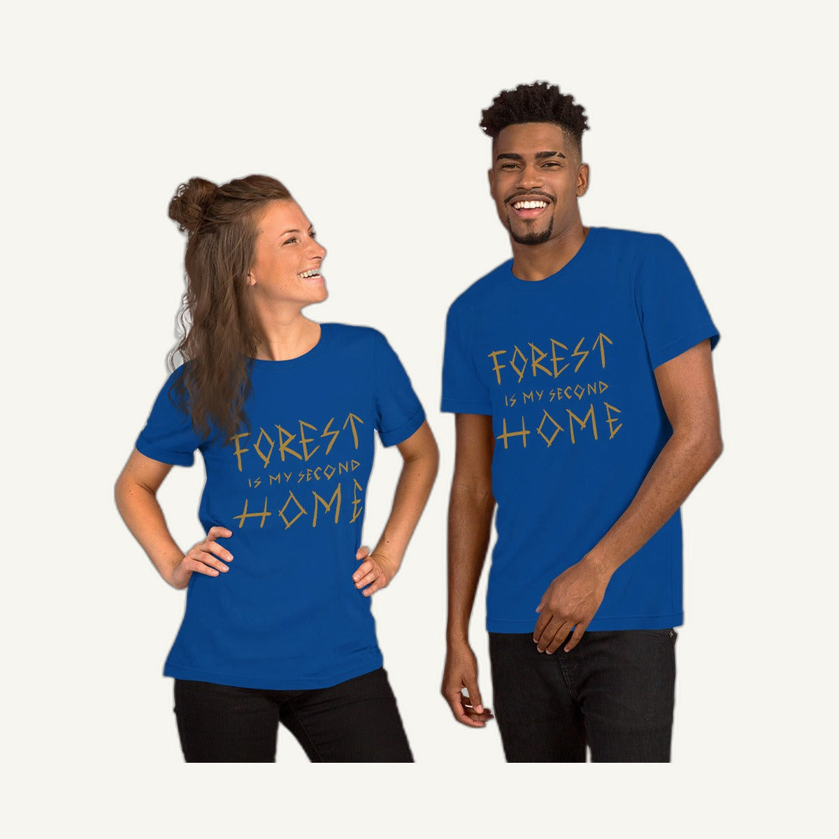 True Royal blue Forest Is Home t-shirt flat