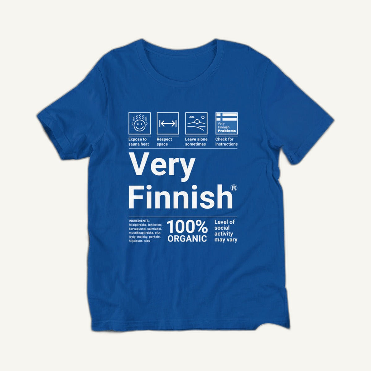 Blue Very Finnish Service Manual t-shirt flat