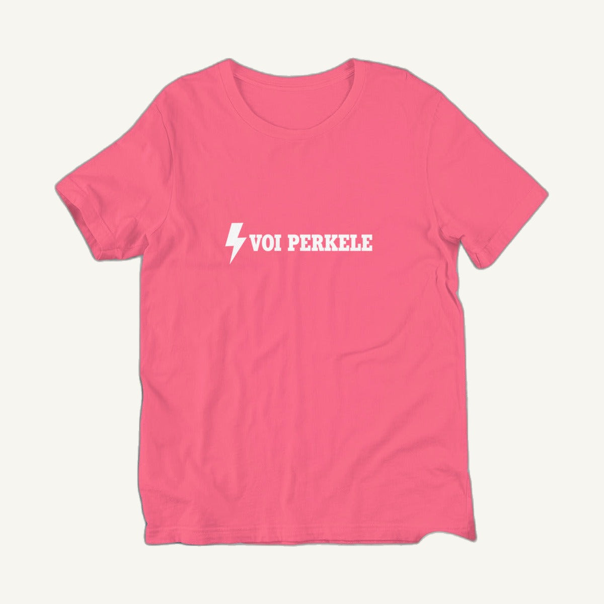 Pink Voi perkele lightning bolt t-shirt by Very Finnish Problems
