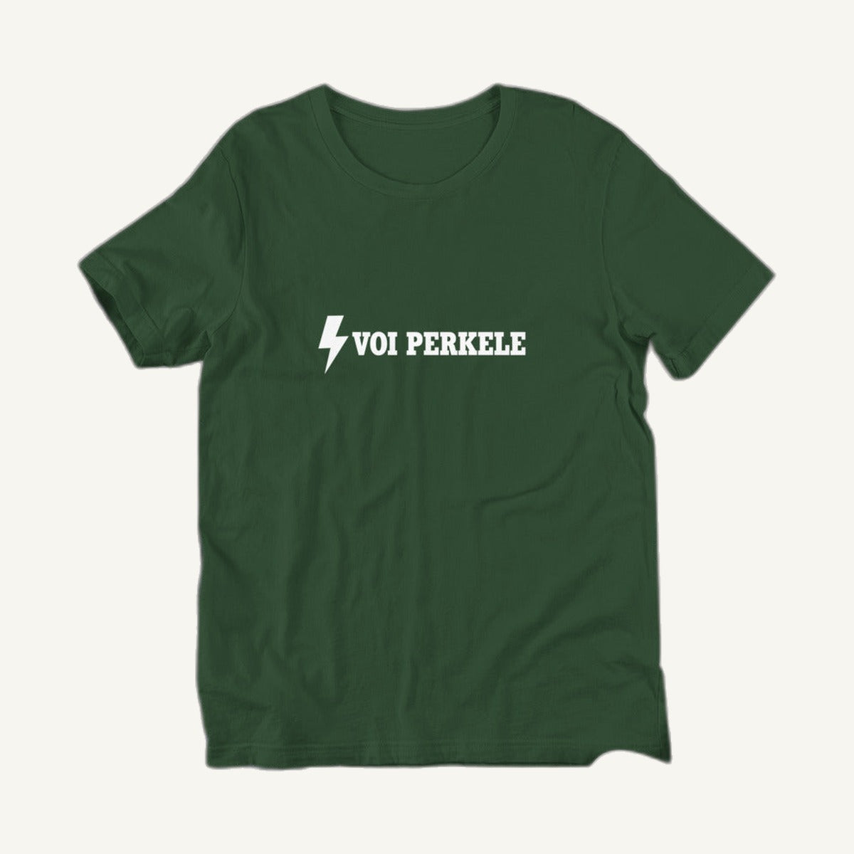 Forest green Voi perkele lightning bolt t-shirt by Very Finnish Problems
