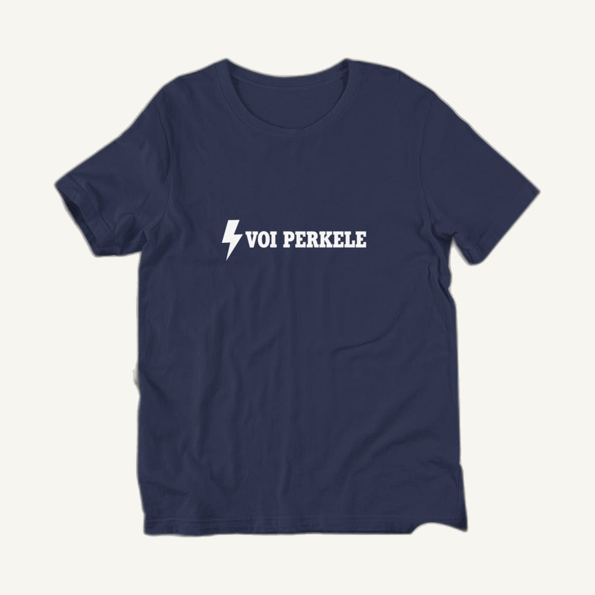 Navy Voi perkele lightning bolt t-shirt by Very Finnish Problems