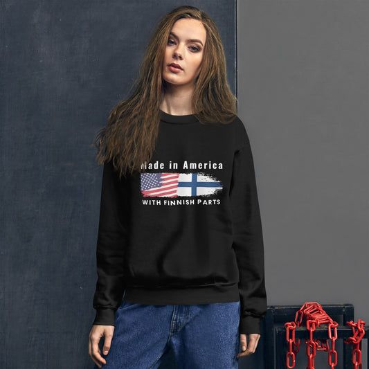Made in America with Finnish parts Food Sweatshirt - Very Finnish Problems official sweatshirt