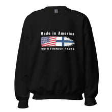 Load image into Gallery viewer, Made in America with Finnish parts unisex Sweatshirt
