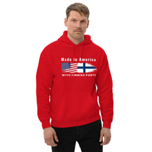 Load image into Gallery viewer, Made in America with Finnsh parts Unisex Hoodie
