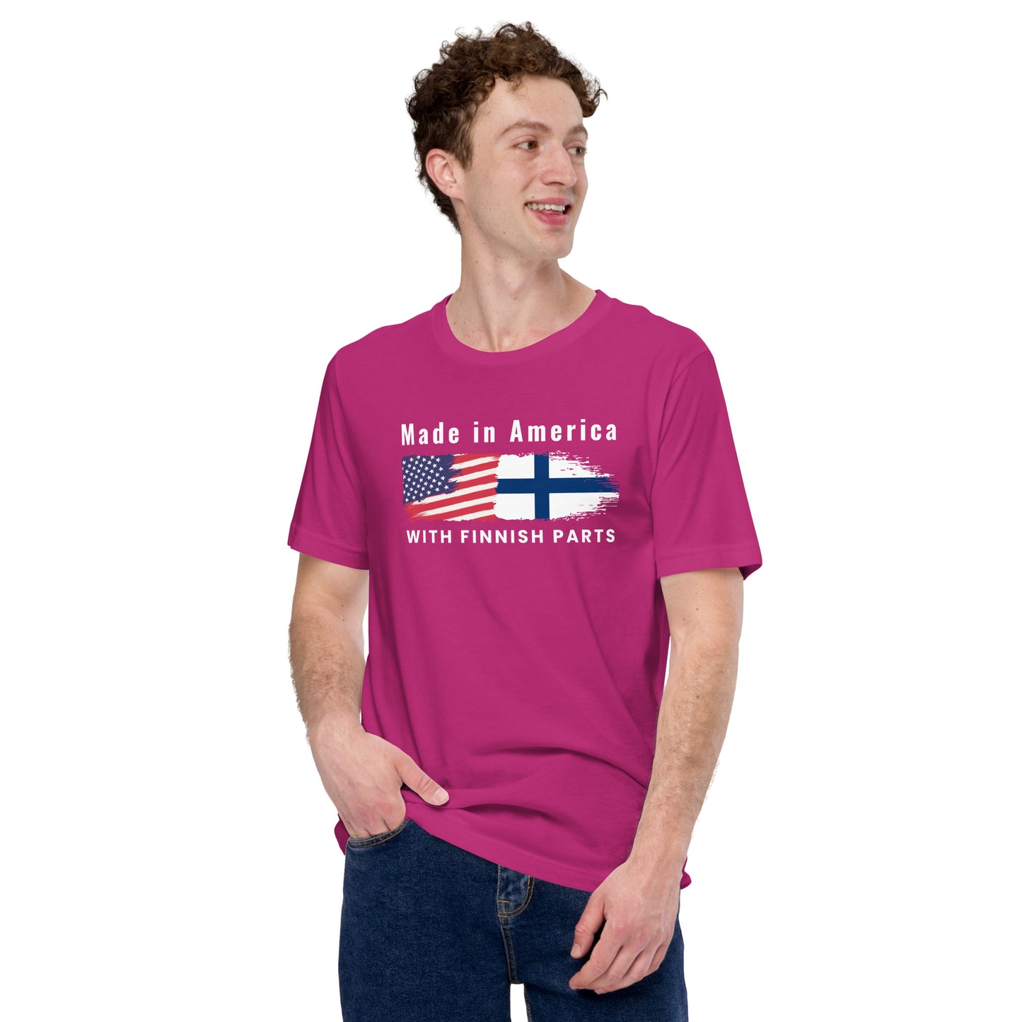 Made in America with Finnish parts Humour T-Shirt - Finnish t-shirt from Very Finnish Problems