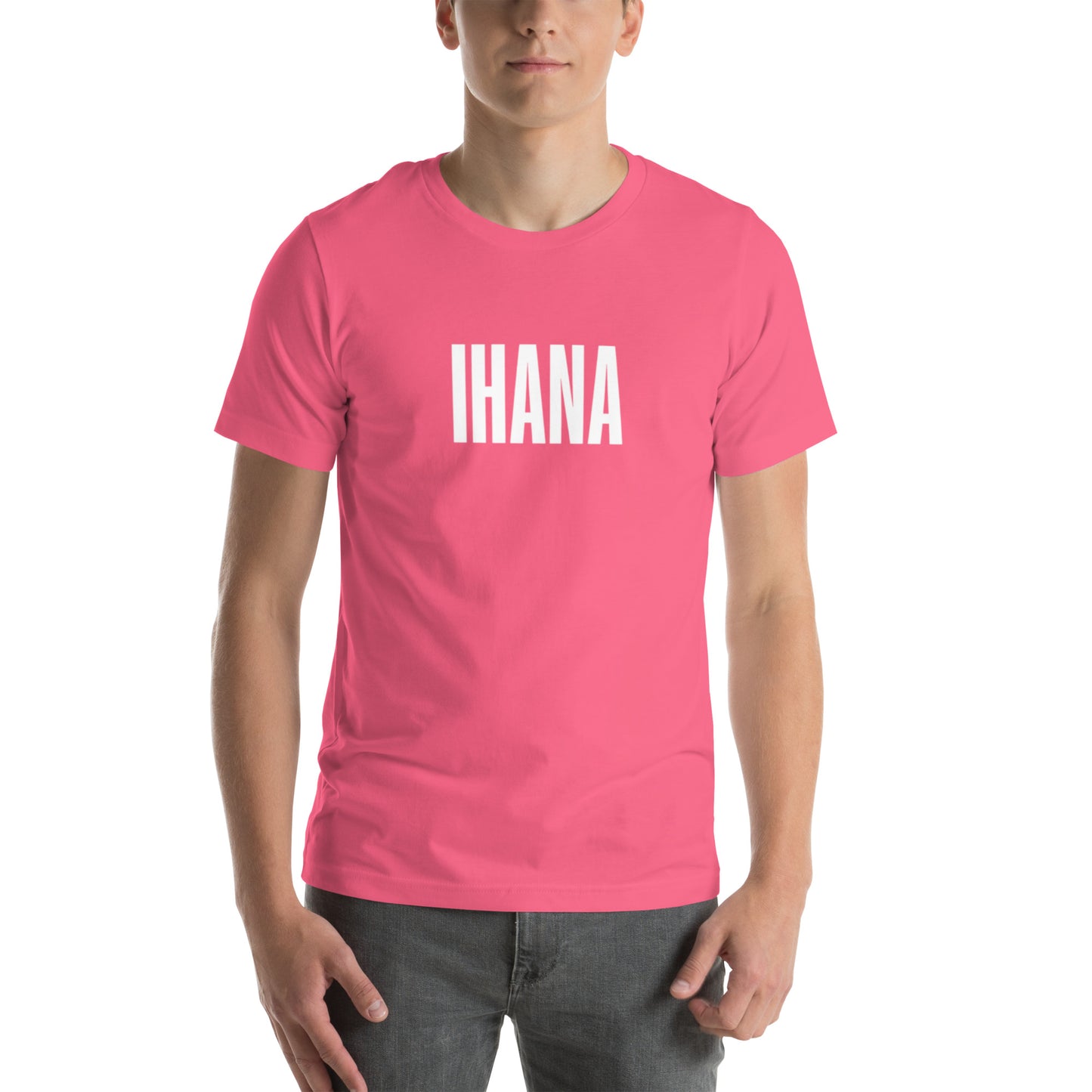IHANA Finnish t-shirt in charity pink, front view