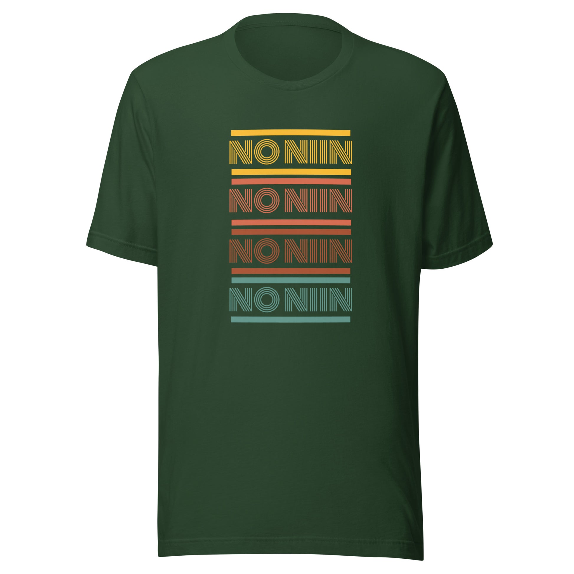 Forest green No niin retro Finnish language t-shirt by Very Finnish Problems