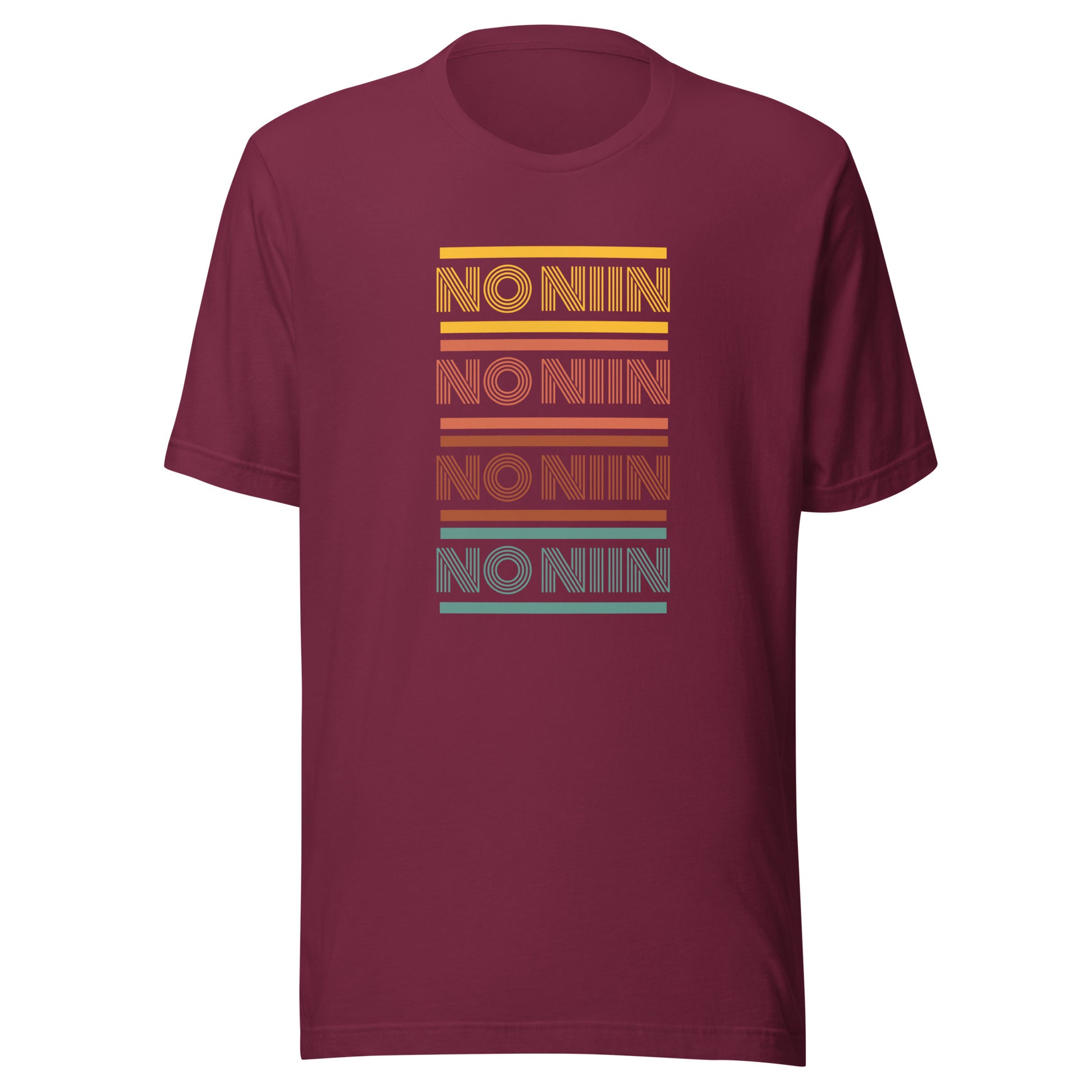 Maroon No niin retro Finnish language t-shirt by Very Finnish Problems