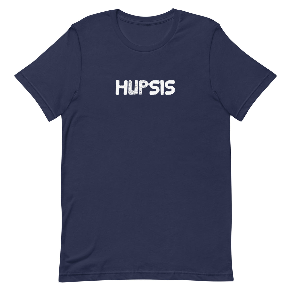 Hupsis Finnish language t-shirt in navy, flat front view, Very Finnish Problems