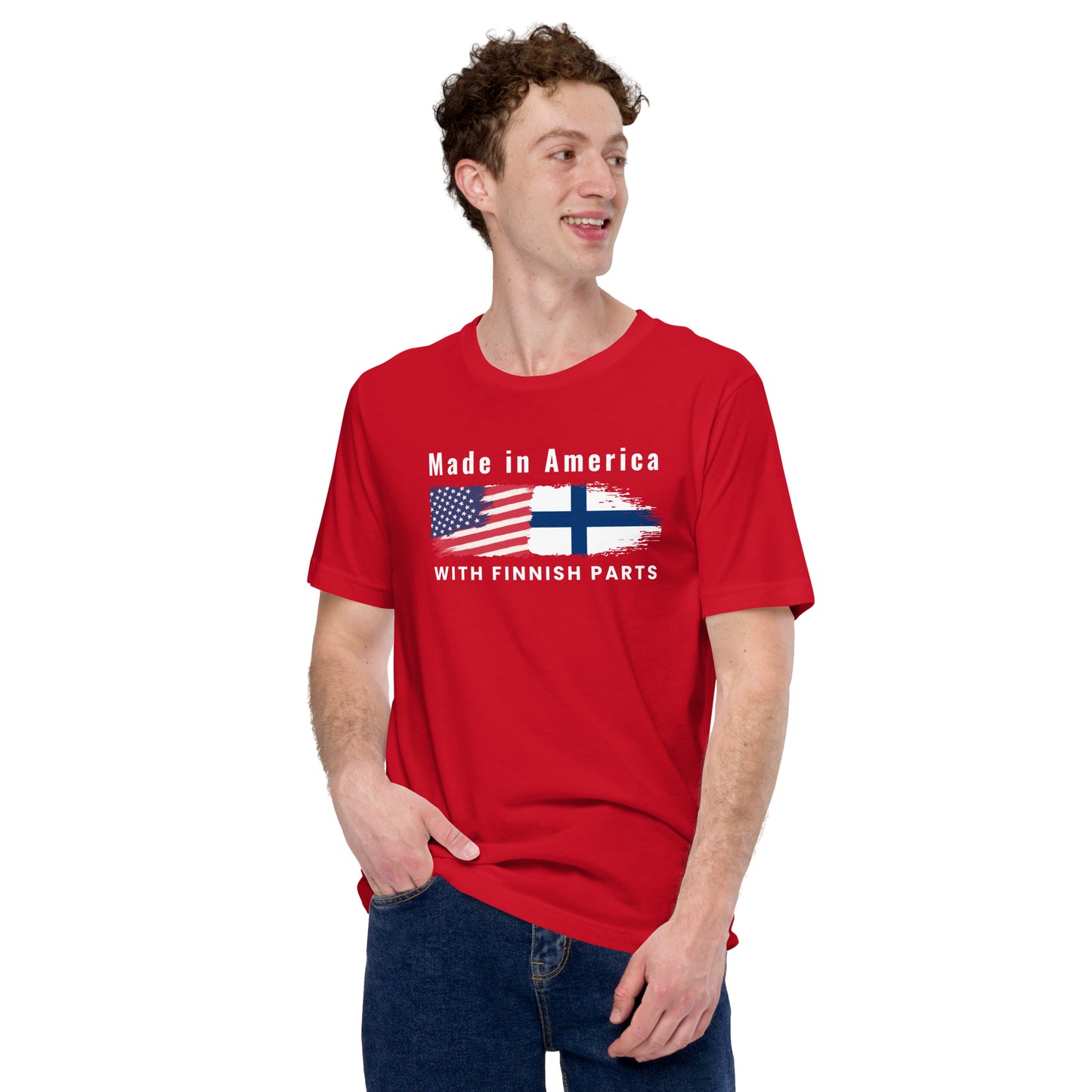 Made in America with Finnish parts Humour T-Shirt - Finnish t-shirt from Very Finnish Problems