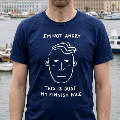Finnish Face Humour Men's T-Shirt, print close-up for product cards