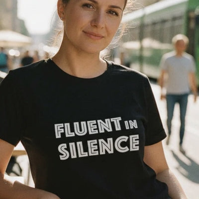 Fluent in Silence, print close-up for product cards