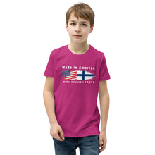 Load image into Gallery viewer, Made in American with Finnish parts Youth Short Sleeve t-Shirt
