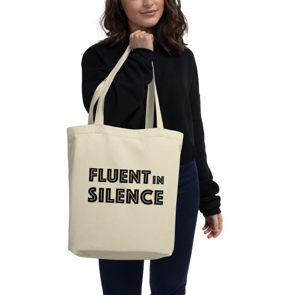 Fluent in silence Eco Finnish Introvert Tote Bag - Very Finnish Problems official tote bag