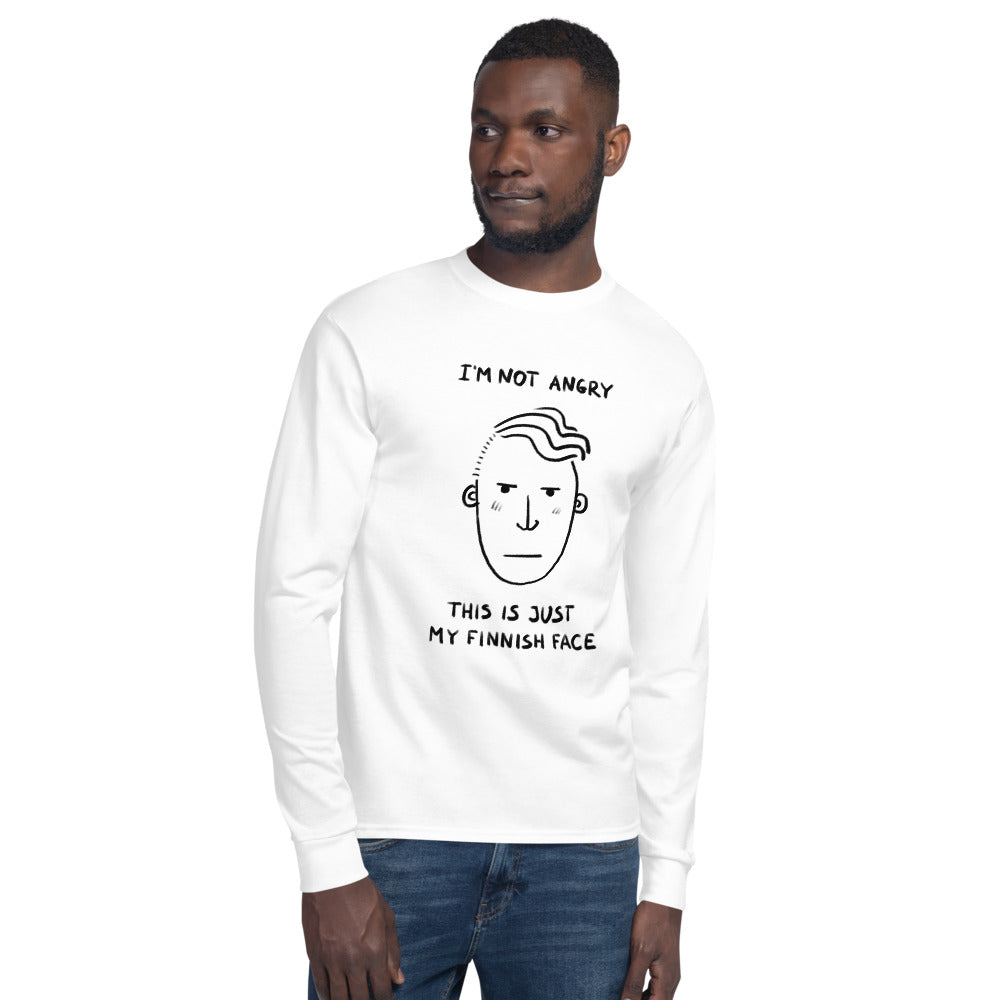 This is my Finnish face Men's Long Sleeve Tee - alternate view - Very Finnish Problems