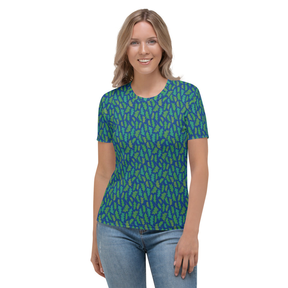 Forest Leaves (Blue) Women's T-shirt