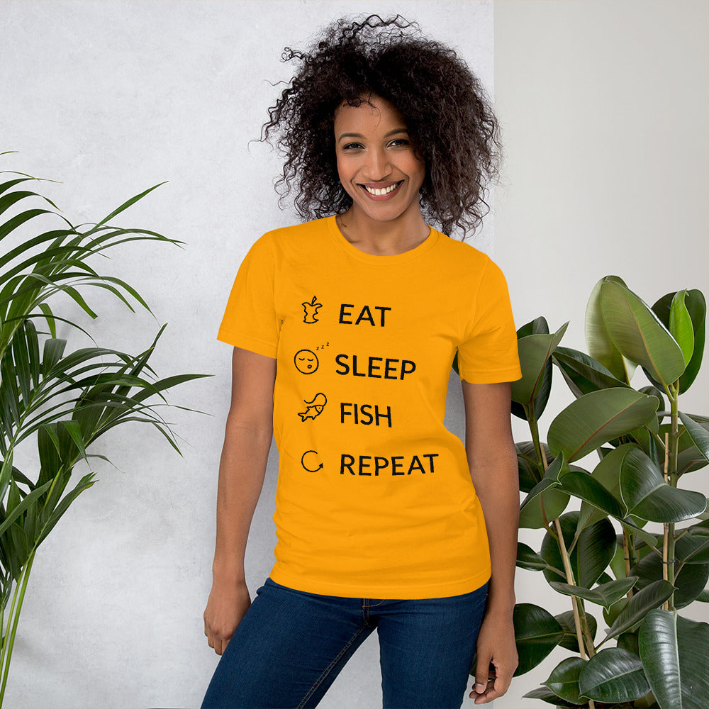 Eat Sleep Fish Repeat Finnish Food T-Shirt - Finnish t-shirt from Very Finnish Problems