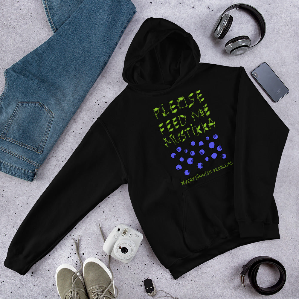 Feed Me Mustikka Finnish Food Hoodie - alternate view - Very Finnish Problems