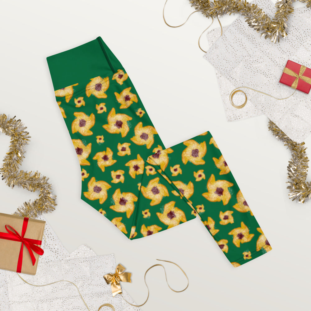 Joulutorttu Yoga Finnish Holiday Leggings - Finnish leggings from Very Finnish Problems