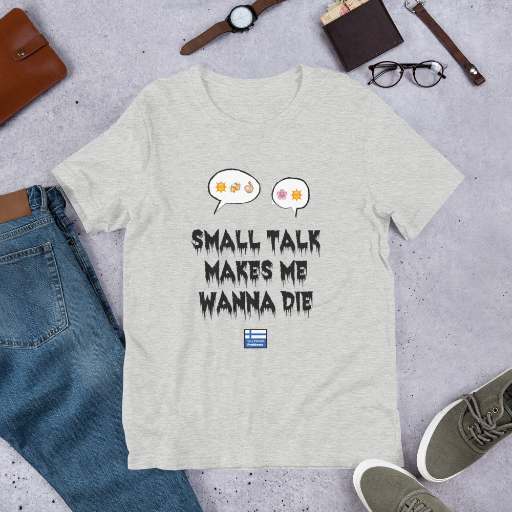 Small Talk Finnish Introvert T-Shirt - alternate view - Very Finnish Problems