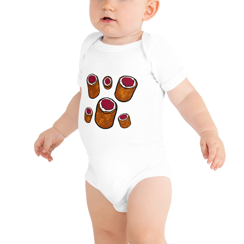 Runeberg Torte Finnish Food Baby Bodysuit - Very Finnish Problems official baby bodysuit
