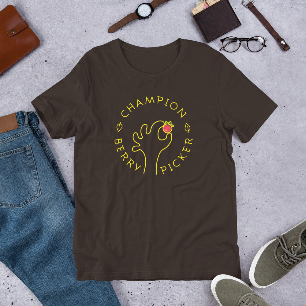 Champion Berry Picker Finnish Nature T-Shirt - Finnish t-shirt from Very Finnish Problems