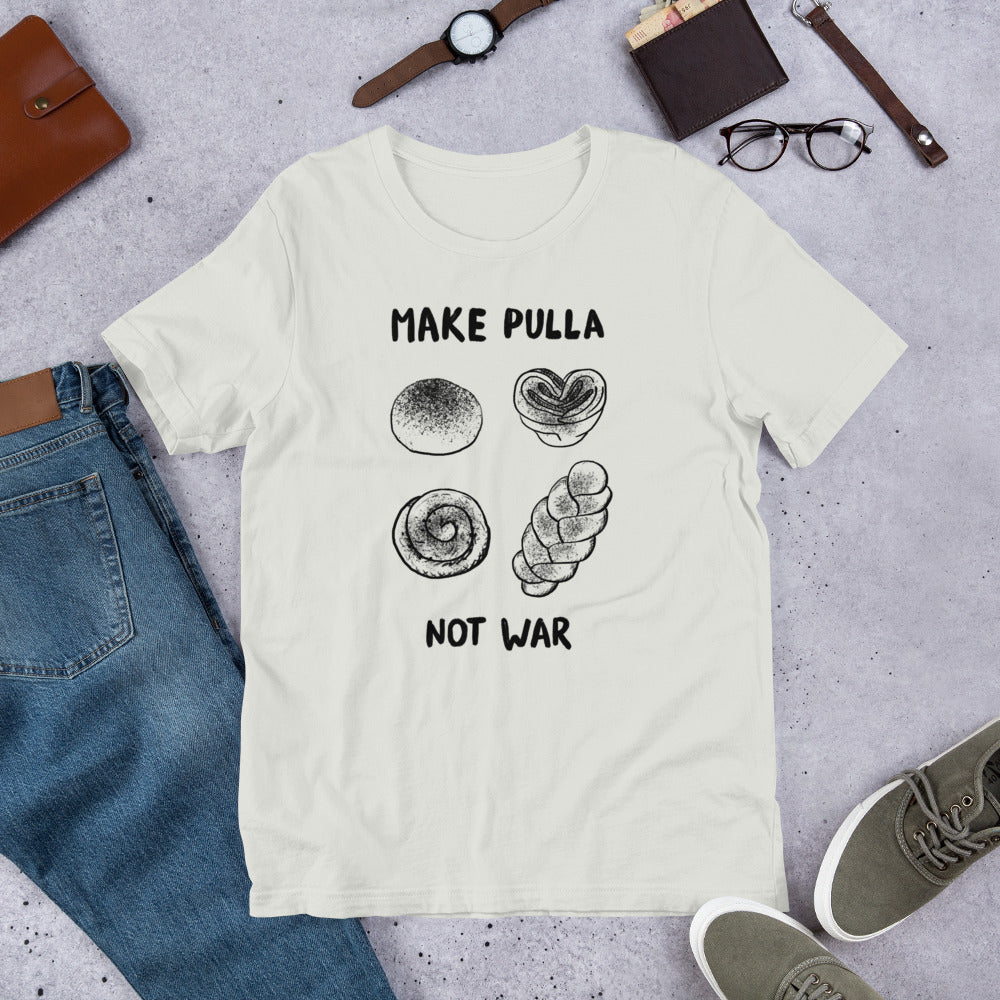 Make Pulla, Not War Finnish Food T-Shirt - Finnish t-shirt from Very Finnish Problems