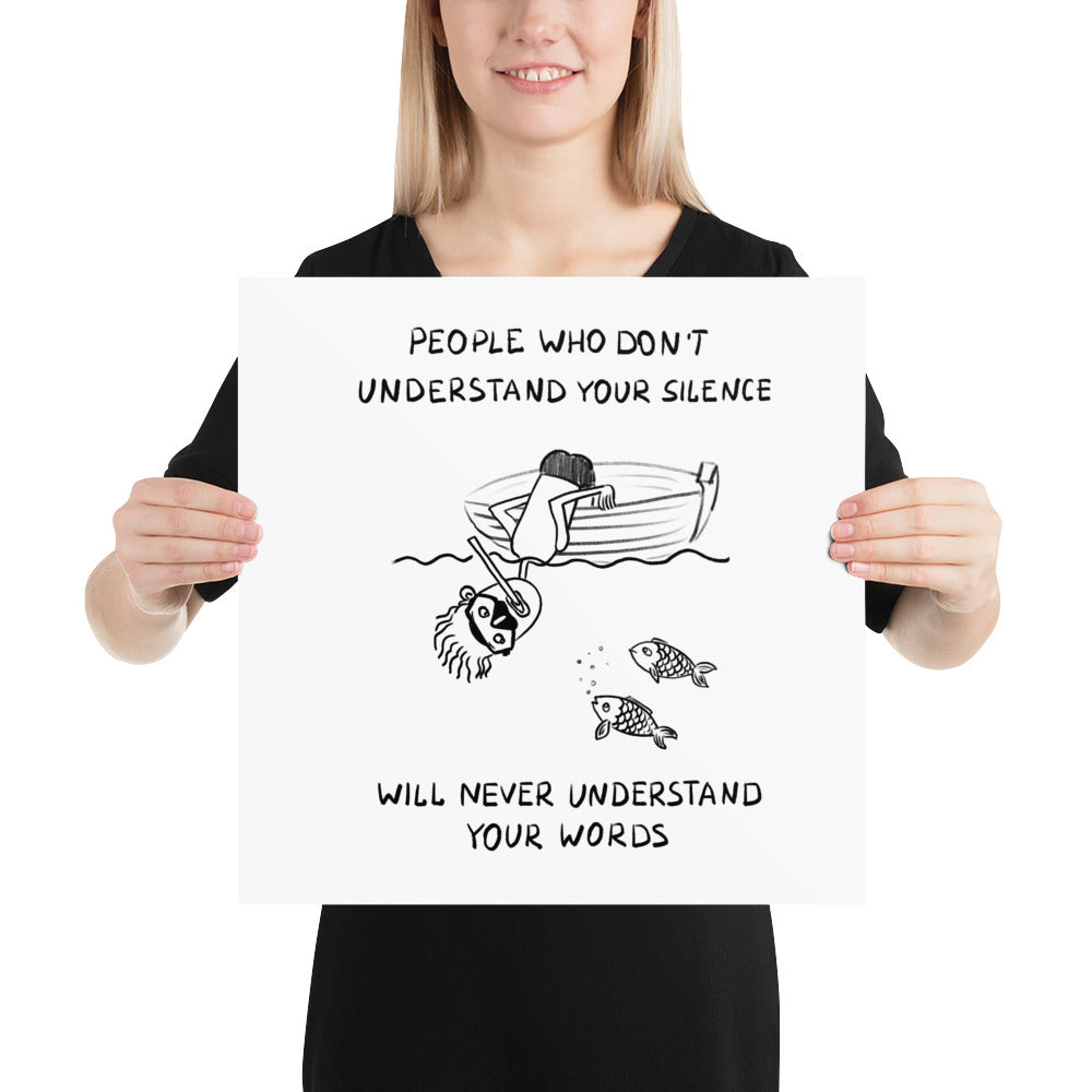 Understand Your Silence Finnish Introvert Poster - Finnish poster from Very Finnish Problems