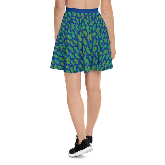 Forest Leaves (Blue) Skater Finnish Nature Skirt - alternate view - Very Finnish Problems