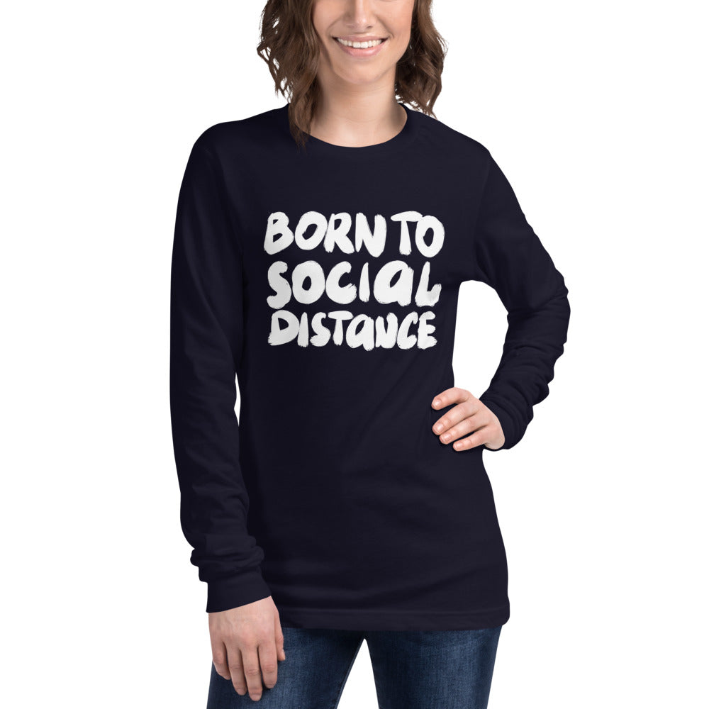 Born to social distance Finnish Long Sleeve Tee - alternate view - Very Finnish Problems
