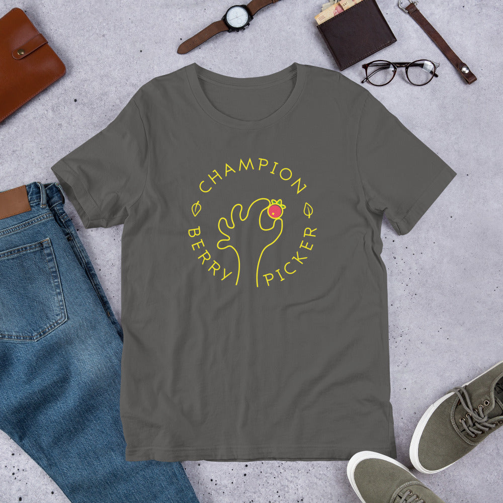 Champion Berry Picker Finnish Nature T-Shirt - Finnish t-shirt from Very Finnish Problems