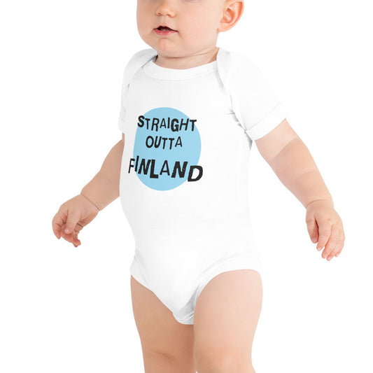 Straight outta Finland Finnish Baby Bodysuit - alternate view - Very Finnish Problems