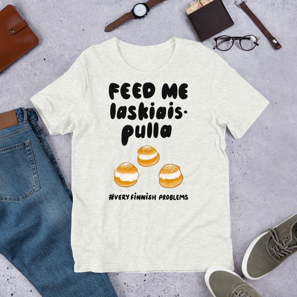 Feed me Laskiaispulla Finnish Winter T-Shirt - Finnish t-shirt from Very Finnish Problems