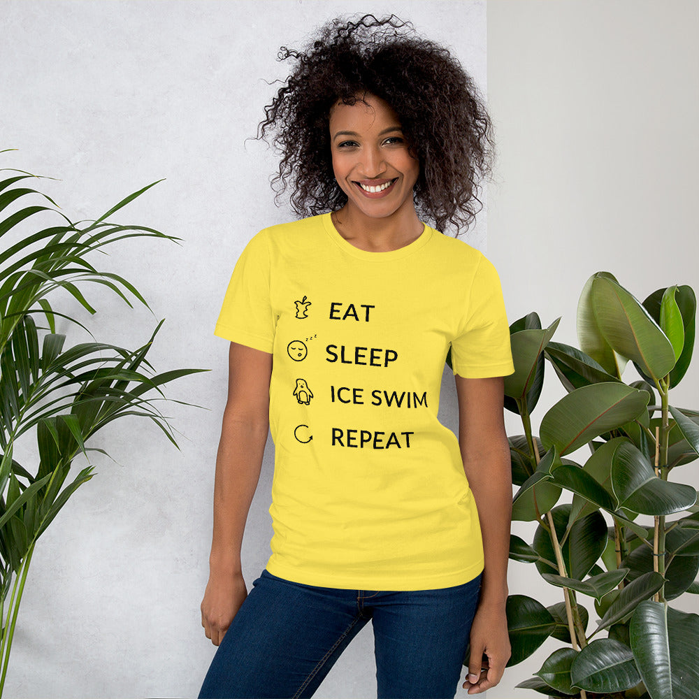 Eat Sleep Ice Swim Repeat Finnish Winter T-Shirt - Finnish t-shirt from Very Finnish Problems