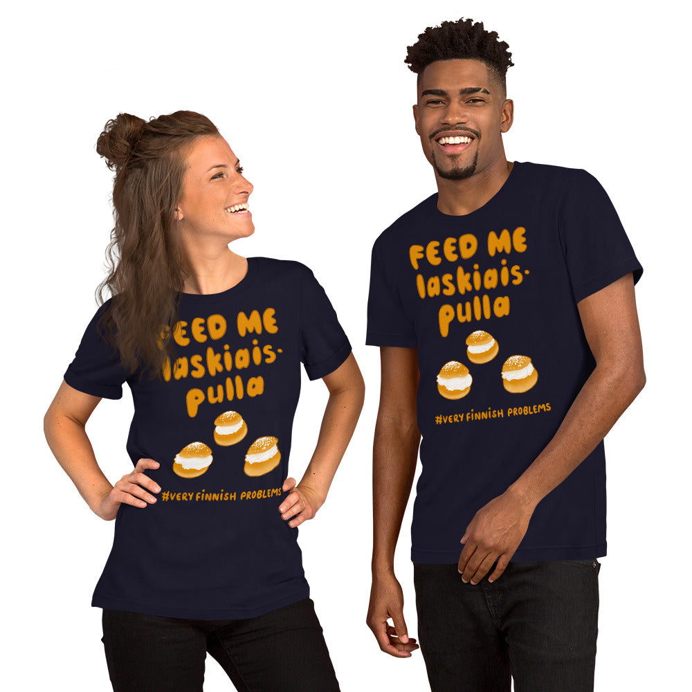 Feed me Laskiaispulla Finnish Winter T-Shirt - Finnish t-shirt from Very Finnish Problems
