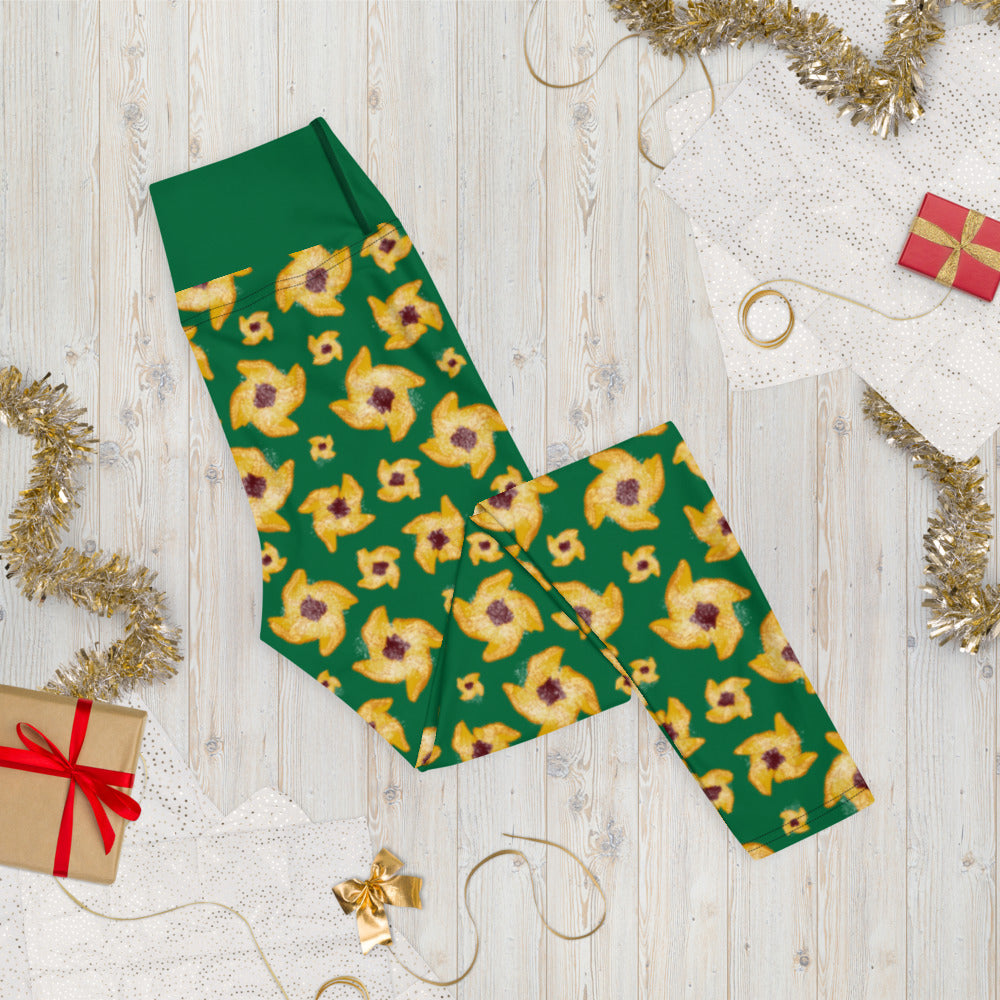 Joulutorttu Yoga Finnish Holiday Leggings - Finnish leggings from Very Finnish Problems