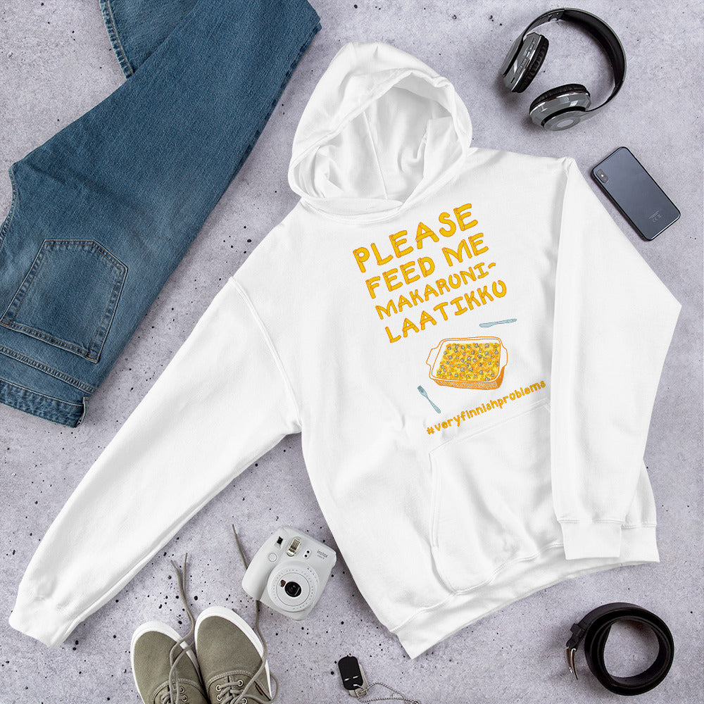 Feed Me Makaronilaatikko Finnish Food Hoodie - Finnish hoodie from Very Finnish Problems