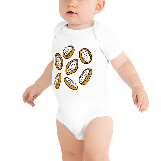 Karelian Pies Finnish Humour Baby Bodysuit - Very Finnish Problems official baby bodysuit