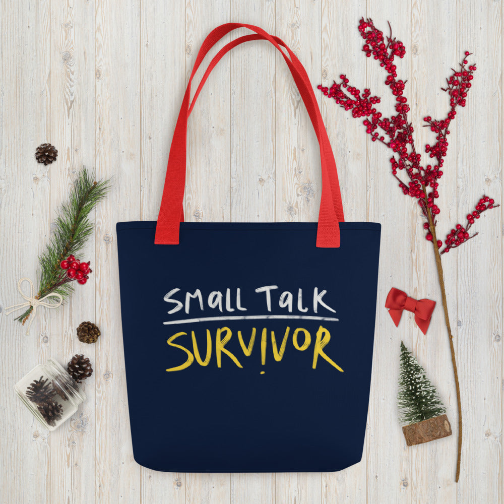 Small talk survivor Finnish Introvert Tote Bag - Very Finnish Problems official tote bag