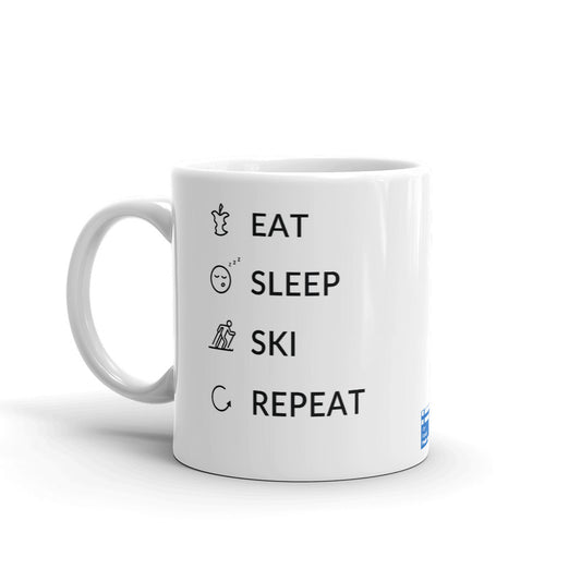Eat Sleep Ski Repeat Finnish Winter Mug - alternate view - Very Finnish Problems