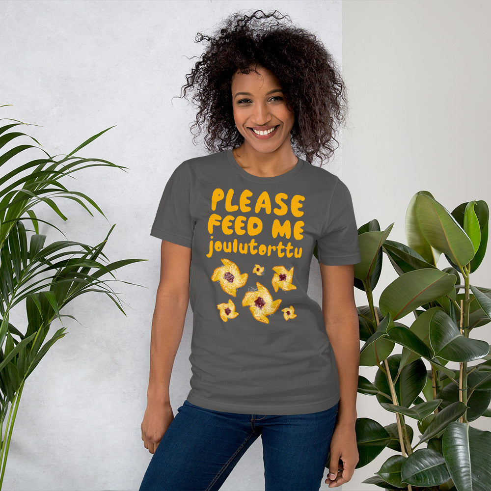 Feed me Joulutorttu Finnish Holiday T-Shirt - Finnish t-shirt from Very Finnish Problems