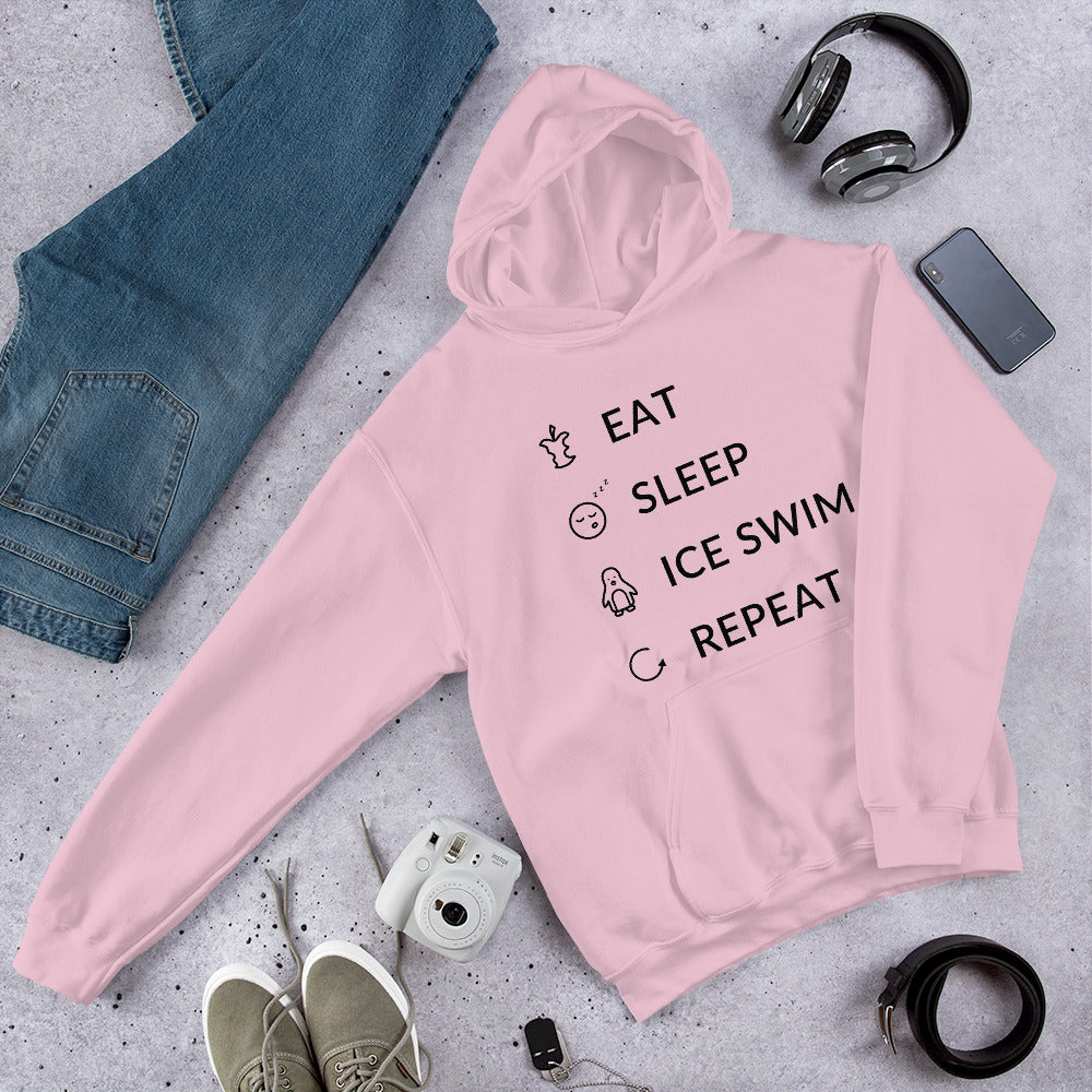 Eat Sleep Ice Swim Repeat Finnish Winter Hoodie - Finnish hoodie from Very Finnish Problems