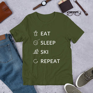 Eat Sleep Ski Repeat Unisex T-Shirt
