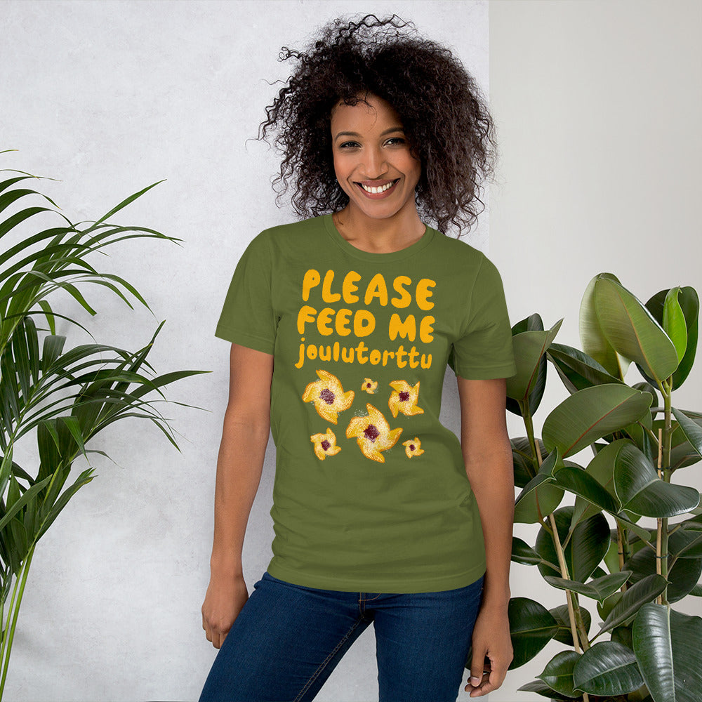 Feed me Joulutorttu Finnish Holiday T-Shirt - Finnish t-shirt from Very Finnish Problems