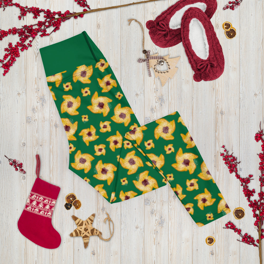 Joulutorttu Yoga Finnish Holiday Leggings - Finnish leggings from Very Finnish Problems
